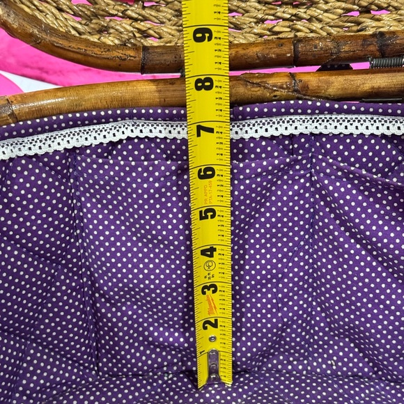 Woven Basket with Purple Lining & accent - Picture 15 of 16